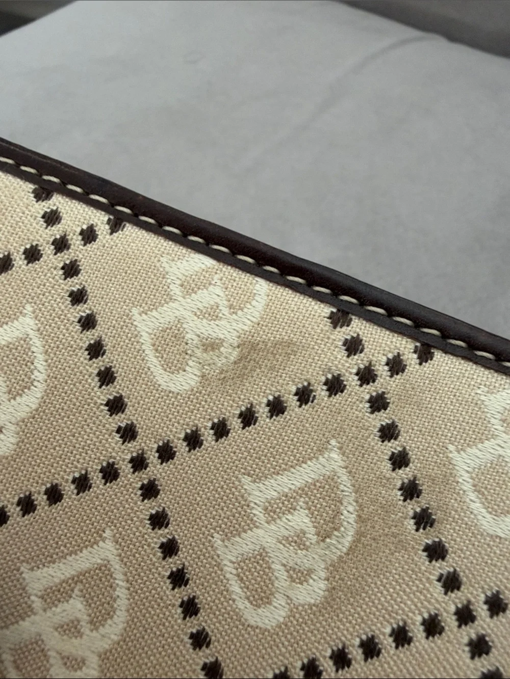 Dooney & Bourke Beige and Brown Monogram Canvas Wallet
